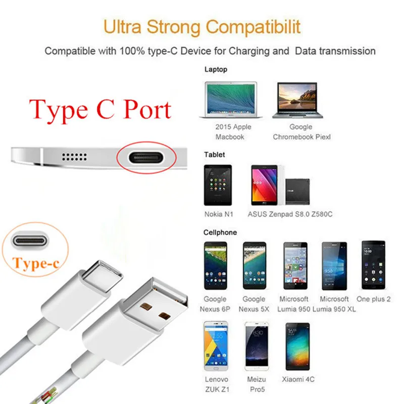 Зарядный кабель USB 3 1 Type C адаптер для зарядки с двумя портами Samsung S8 S9 plus A6S A9S ZTE Axon 7