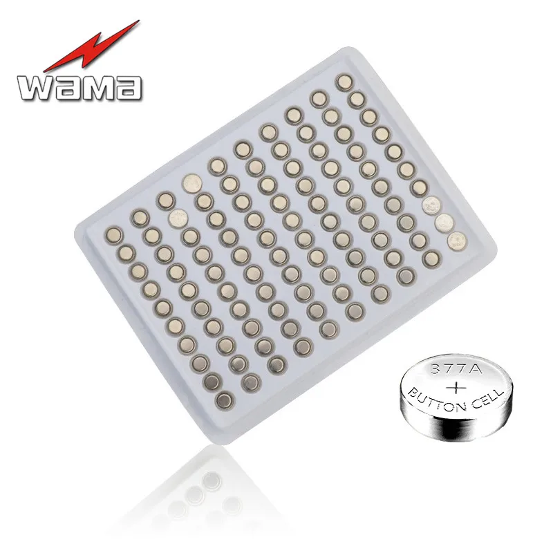 100x Wama AG4 кнопочная ячейка батарейки таблетки LR626 377 SR626SW щелочные батареи