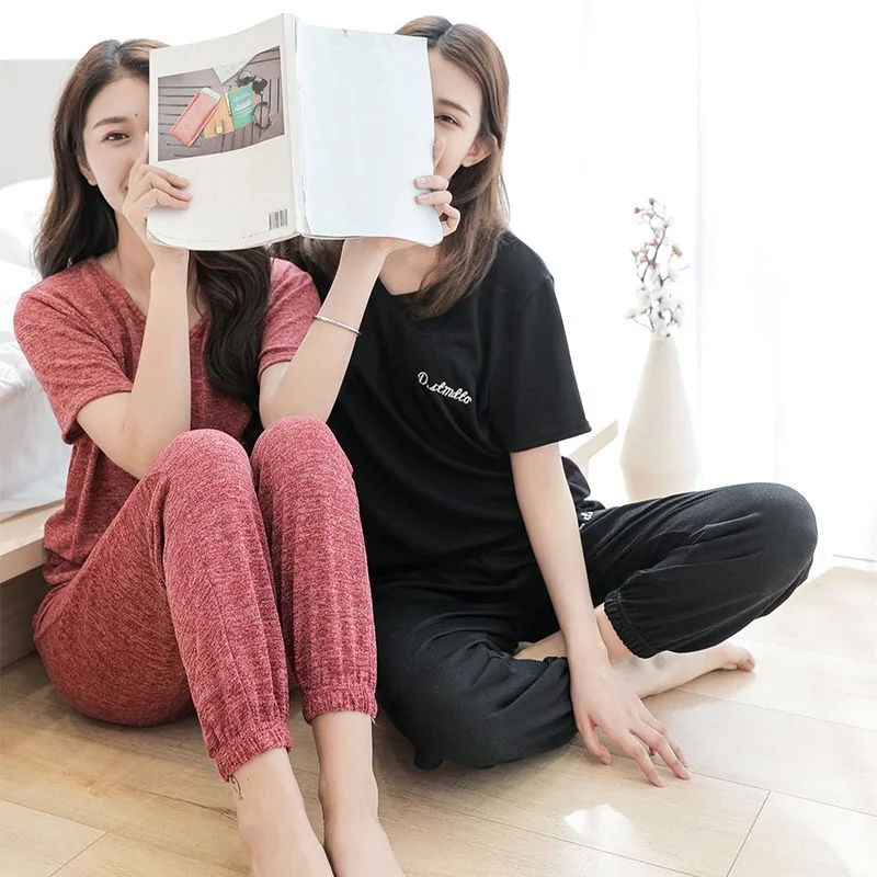 Женский комплект 2020 новый женский Повседневный чистый красный весна лето тонкий