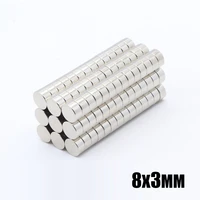 100pcs 83mm neodymium magnet disc n35 small round super strong powerful magnetic magnets for craft permanent ndfeb sheet 8x3 mm