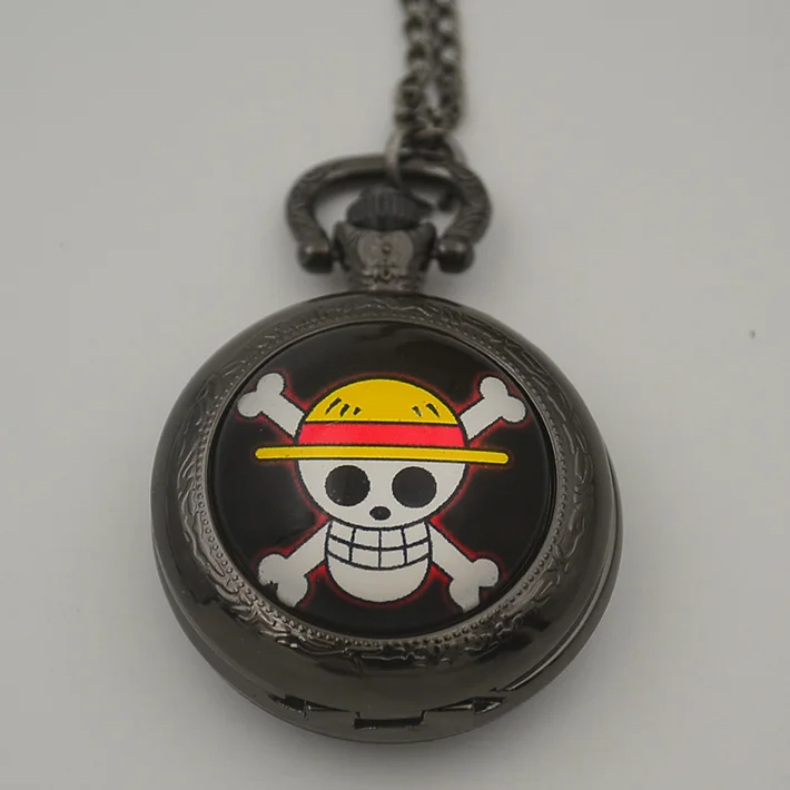Череп один кусок карманные часы ожерелье женский черный Серебряный Бронзовый