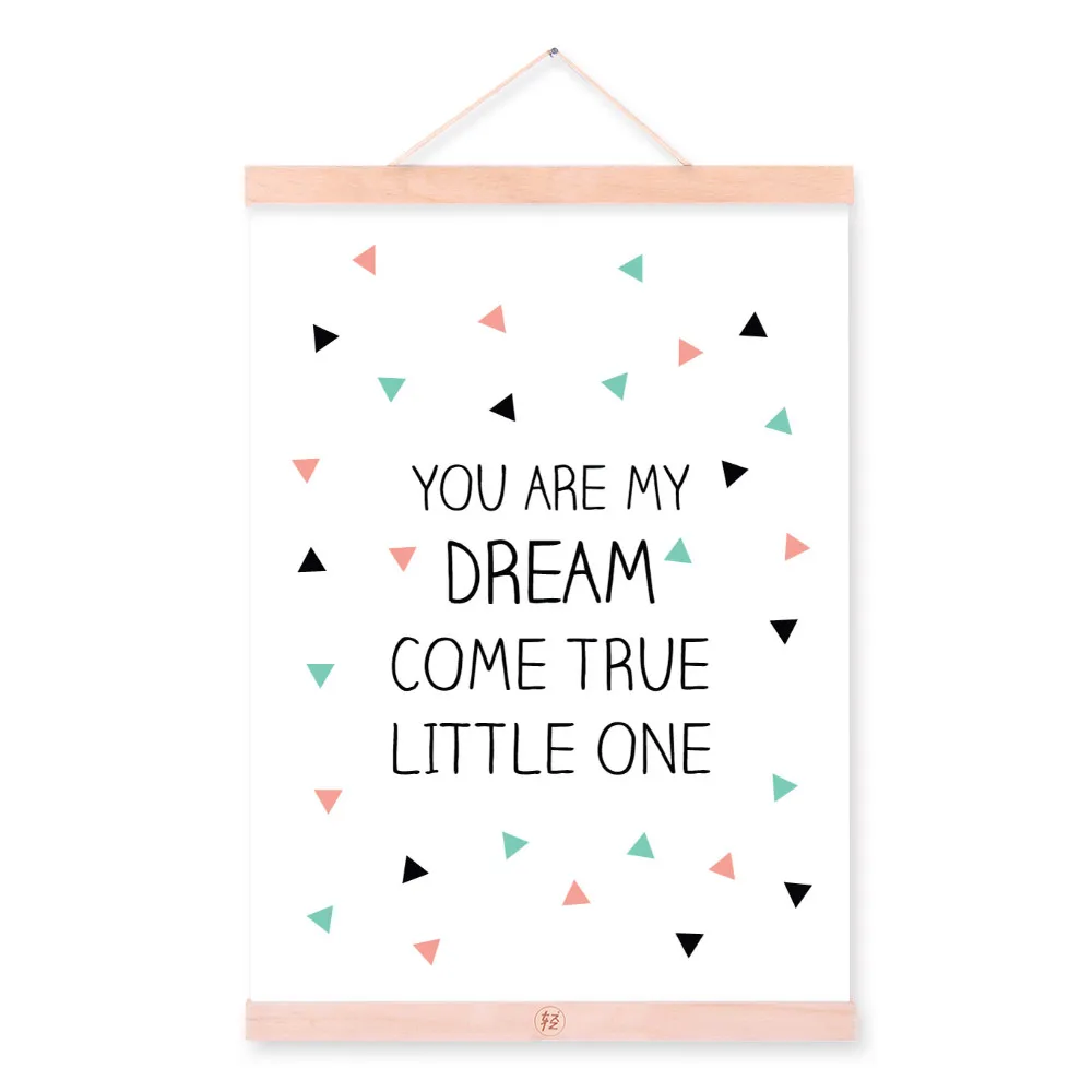 Kawaii Cute Motivational Quotes Posters Print Nordic Style Kids Room Decor Wall Art Picture Scroll Wooden Framed Canvas Painting | Дом и сад