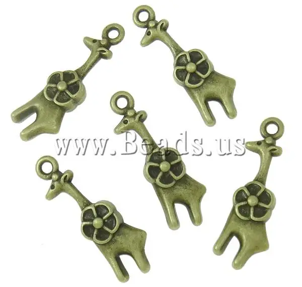 Free shipping!!!Zinc Alloy Animal Pendants Cheap Jewelry Wholesale Giraffe antique bronze color plated nickel | Украшения и