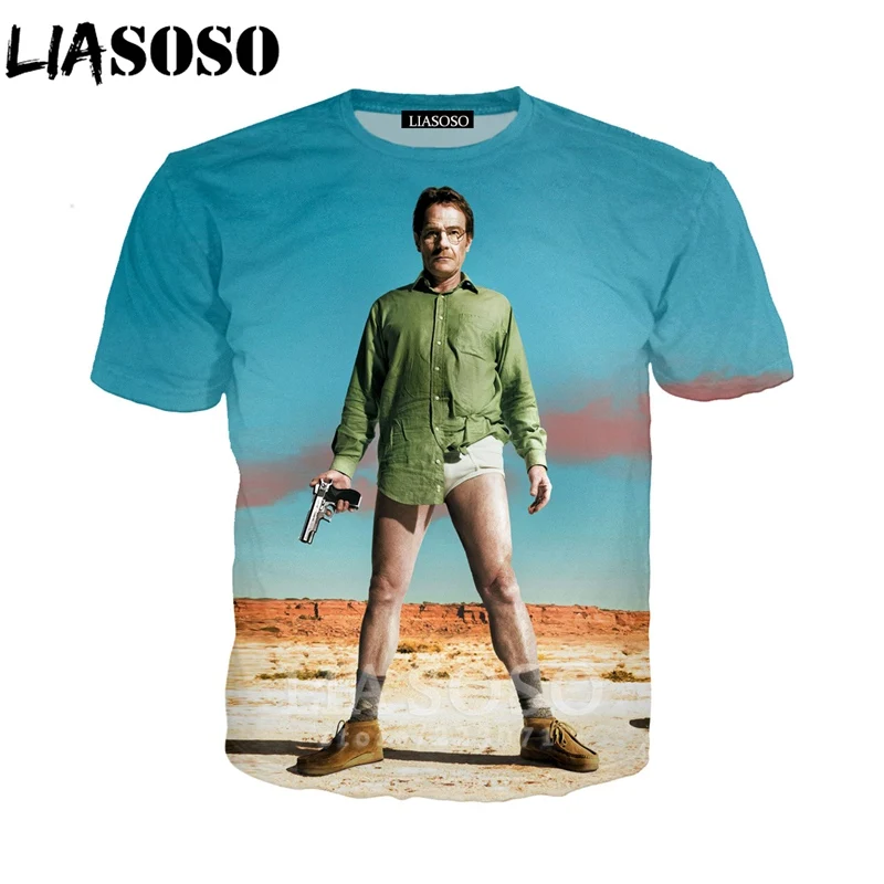 LIASOSO Летний Новый мужской женский модный свитшот 3D принт сериал Breaking Bad футболка с