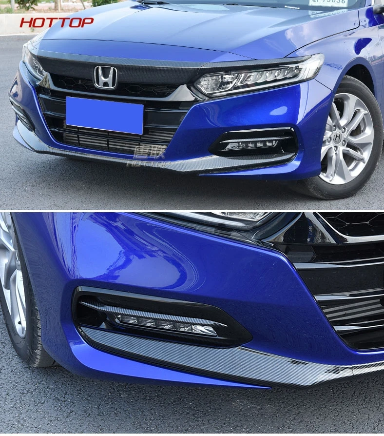 ABS Car Front Fog Light Eyelid Decoration Cover Trim Strips Stickers For Ford Honda Accord 10th 2018 Up Styling Accessories | Автомобили и