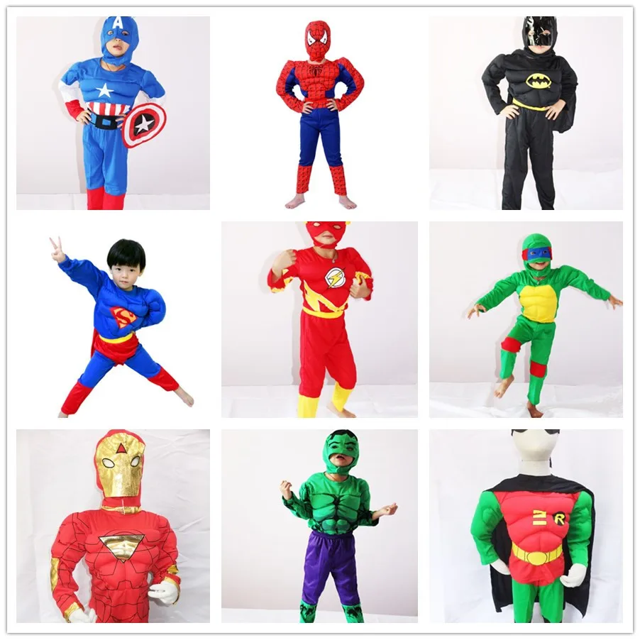 Детский костюм на день рождения из фильма Капитан Америка Человек-паук Бэтмен
