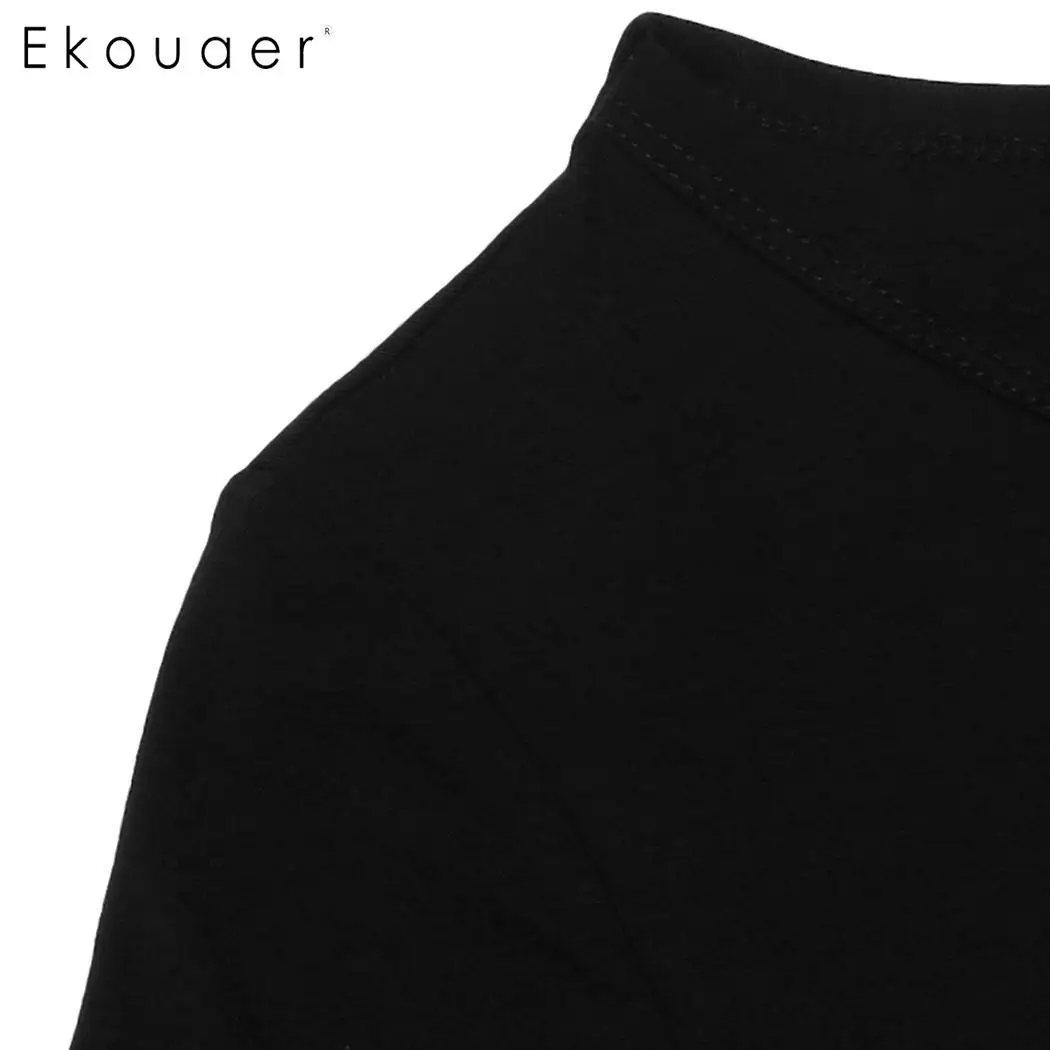Женская ночная рубашка Ekouaer мягкая кружевная с коротким рукавом и круглым