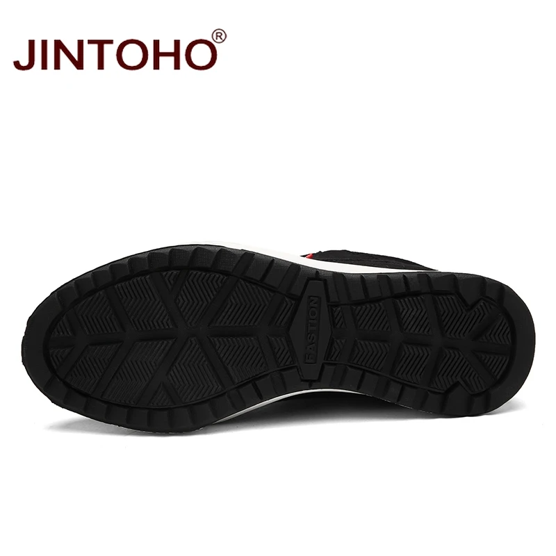 Новинка 2018 Мужская зимняя обувь JINTOHO модные кожаные мужские ботинки брендовая