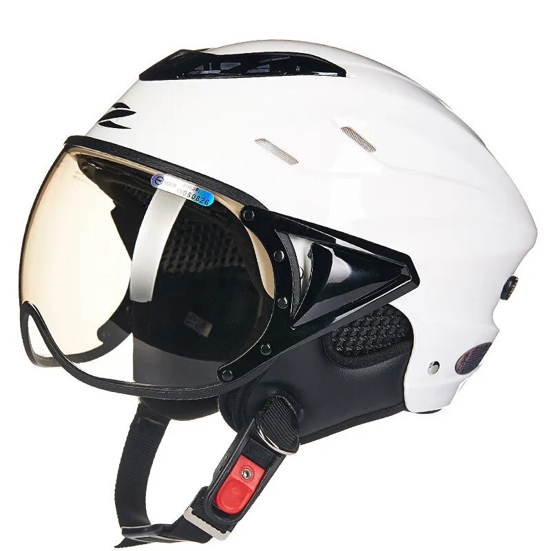 White Сотовый дизайн мотоциклетный шлем с открытым лицом Половина емкости да Motocicleta Cascos Para Moto шлем каск руля скутер шлемы - Цвет: White
