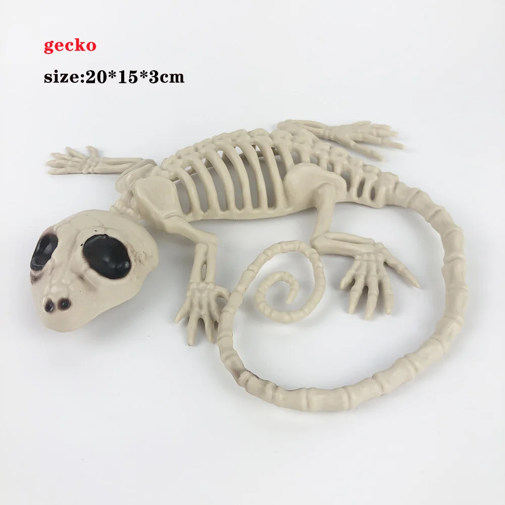gecko Хэллоуин украшения скелет животного собака кости бар череп Хэллоуин ужас дом реквизит для украшения вечеринки - Цвет: gecko