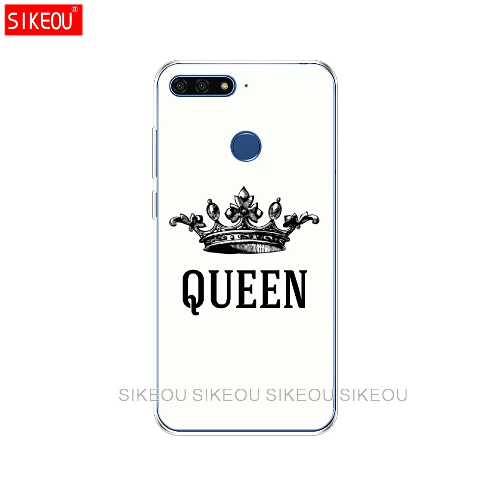 Силиконовый чехол для телефона huawei Honor 7A PRO 7C Y5 Y6 Y7 Y9 Prime king queen