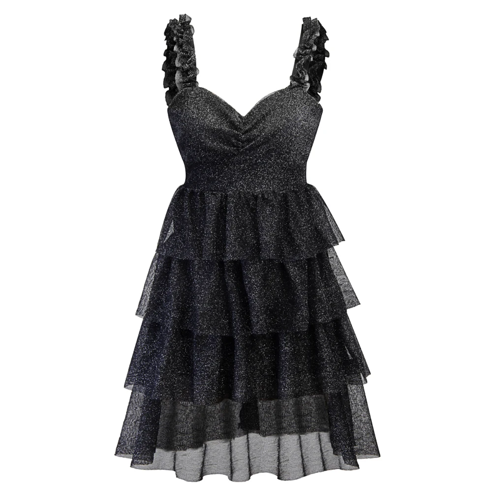 Спагетти ремень женский черный Мини Вечерние платье 2019 летнее шифоновое