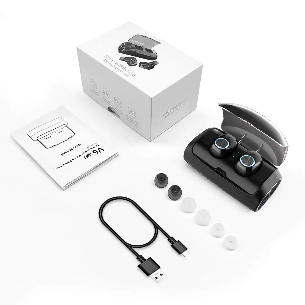 Беспроводные наушники V6 Bluetooth 5 0 со встроенным микрофоном стерео звук 100 часов