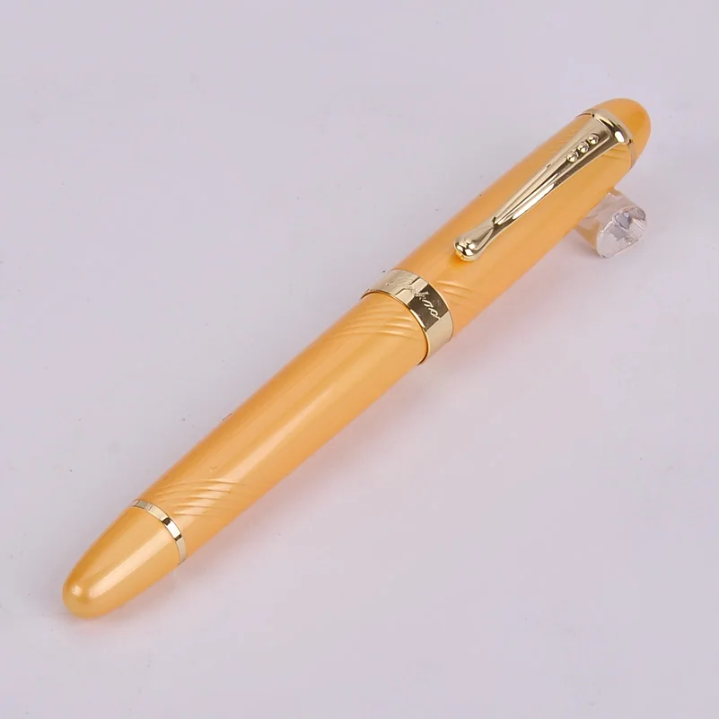 Yellow Подлинная Jinhao 450 перьевая ручка полностью Металлическая Золотая Роскошная ручка с зажимом 22 цвета 0,5 мм перо Iraurita бизнес школьные принадлежности - Цвет: Yellow