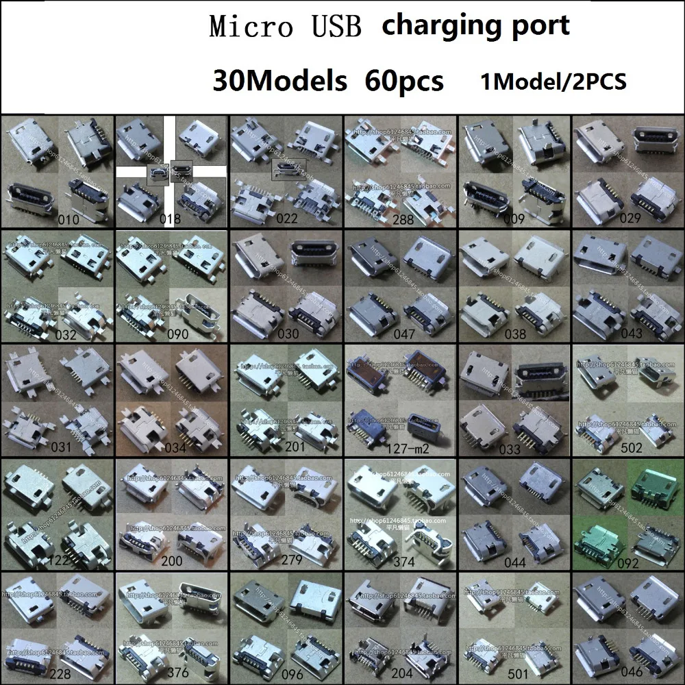 

New DC Power Jack Charging Socket 30Models 60pcs/lot micro usb jack connector charging port for Tablet PC phone
