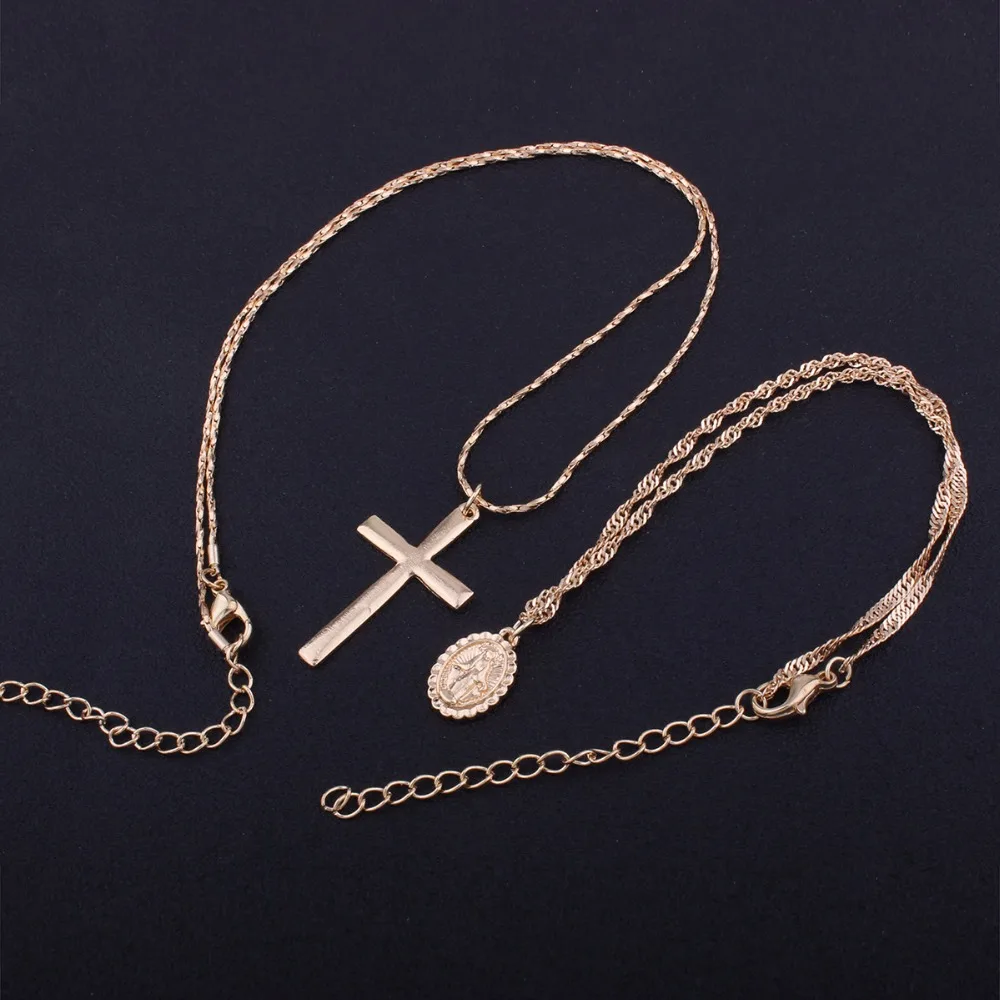 Moonso Religious collection of the classic cross virgin lady pendant necklace free combination J4552 | Украшения и аксессуары