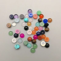 50pcslot assorted natural stone round mixed charm 4mm cabochon beads for jewelry fashion ring accessories no hole