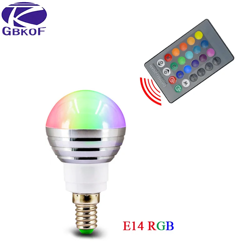 5 Вт/7 Вт RGB Светодиодная лампа E27 E14 85-265 в красочная Точечный светильник Лампочка