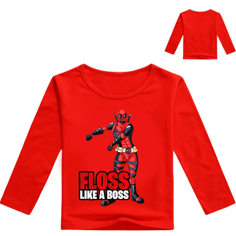 

DLF 2-16Y FLOSS LIKE A BOSS for Boys T Shirt Girls Long Sleeve Tops Baby Kids T-Shirts Teenagers Casual Clothes Hip Hop Fashion