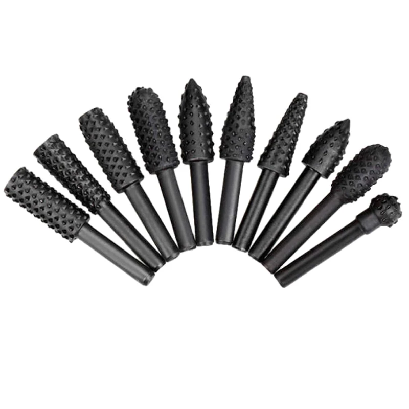 High Quality 10 Pcs Woodworking Electric Rotary File Wood Carving Root Milling Tool Grinding Head Set VE | Инструменты