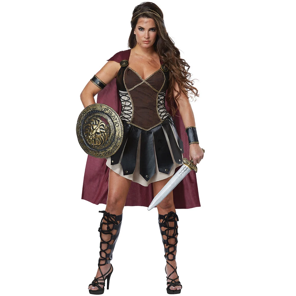 Adult Women Roman Princess Warriors Costume Halloween Carnival Party Soldier Cosplay Outfit |