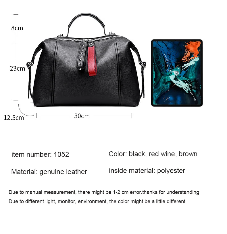New Luxury Women Bag Genuine Leather Ladies Handbag Leather Shoulder Messnger Bags Women Hobos Bag Fashion Female Bag