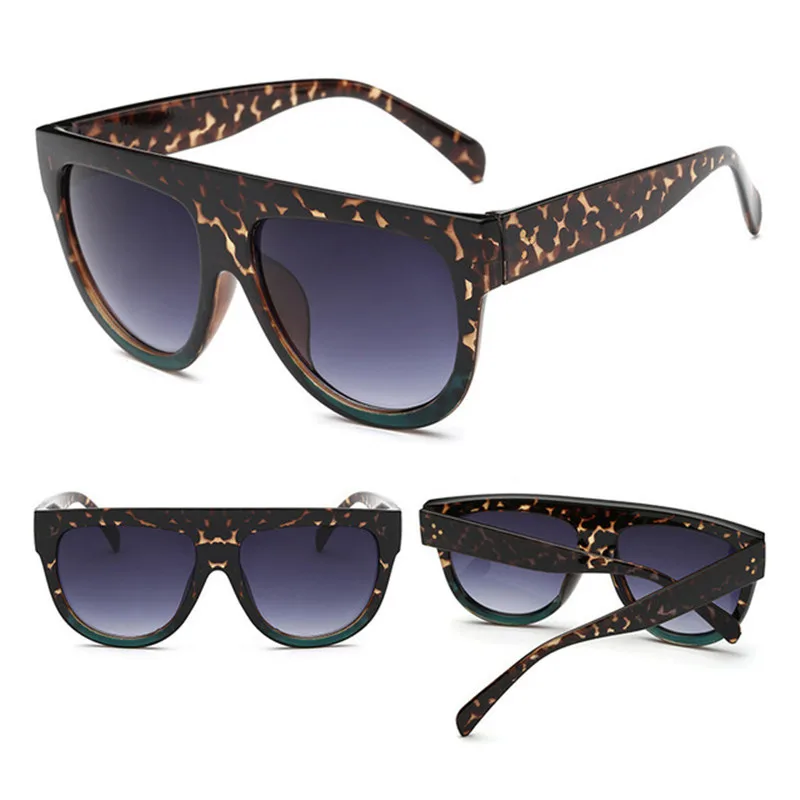 Leopard Green Yoovos, Ретро стиль, солнцезащитные очки для женщин, квадратные, негабаритные, брендовые, дизайнерские, UV400, градиентные, солнцезащитные очки, Ретро стиль, Lunette De Soleil Femme - Цвет линз: Leopard Green