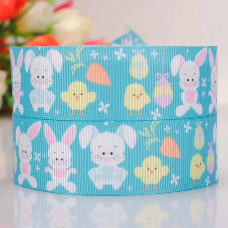7/8 &quot22 мм ПАСХАЛЬНЫЕ ДНИ милый лента с рисунком кролика печатная корсажная DIY