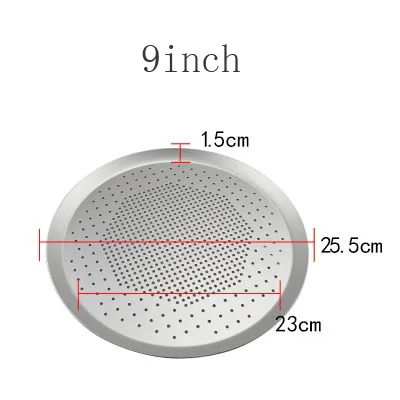 9inch " 9" 1" 11" 1" 13" 1" 15" алюминиевый поднос для пиццы антипригарный противень для пиццы тарелка для пиццы посуда держатель формы для выпечки Кухонные инструменты для выпечки - Цвет: 9inch