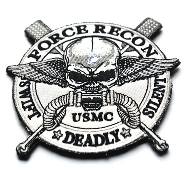 USMC Insigne Velcro Нашивка с вышивкой, нашивка на липучке, военный тактический боевой дух, повязка на руку, аппликация на липучке, нашивки для одежды, USMC - Цвет: USMC Insigne Velcro