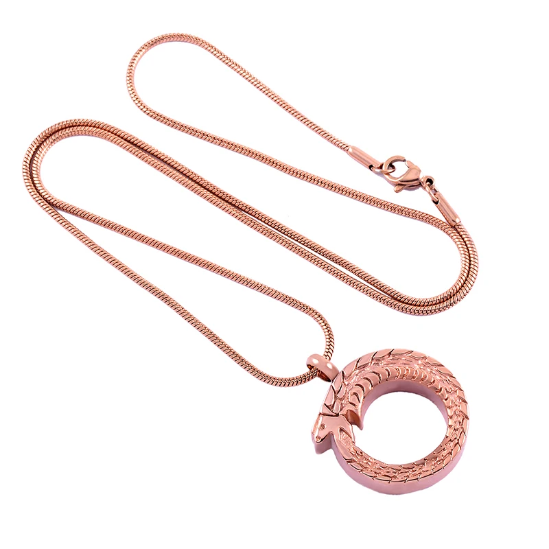 

KSJ9419 Circle of Life Snake Design Keepsake Urn Jewelry to Hold Pet Ashes Stainless Steel Cremation Necklace Jewelry