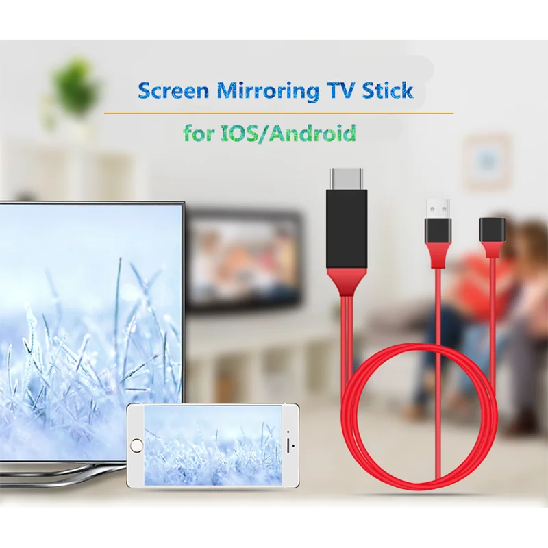 Проводная ТВ-флешка kebidumei 1m 1080P HD USB разъем HDMI-совместимый штекер с питанием от
