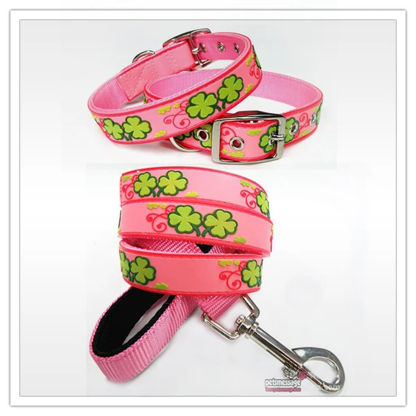 Для Большой Собаки Клевер Pet Ошейник Поводок ПВХ нейлон Кожа Любимчика Продукта