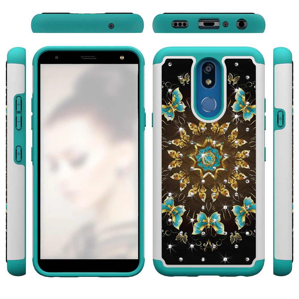 Гибридный блестящий чехол для LG V40 K40 K30 K10 K8 G7 Q7 Блестящий сияющий блеск Чехол Defender для LG G8 ThinQ двухслойный