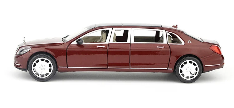 Горячая 1:24 Масштаб колеса литья под давлением автомобиль BENZ Maybach S600 металлическая модель с светильник и звуком вытяните назад игрушки коллекция для подарков