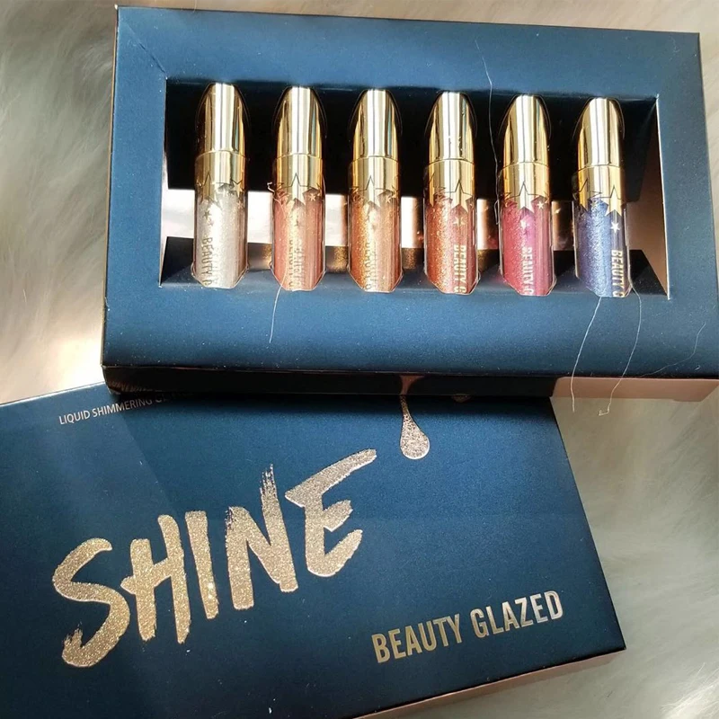 Лидер продаж 2018 код 6 шт./лот блеск металлик Жидкий для губ Лайм Lip stick Сексуальная
