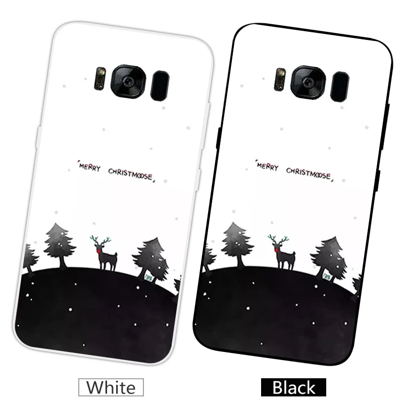 TPU Case For Samsung Galaxy S8 Plus Soft Silicon S8+ G955 Black Back Matte Christmas Night Cover Protector | Мобильные телефоны и