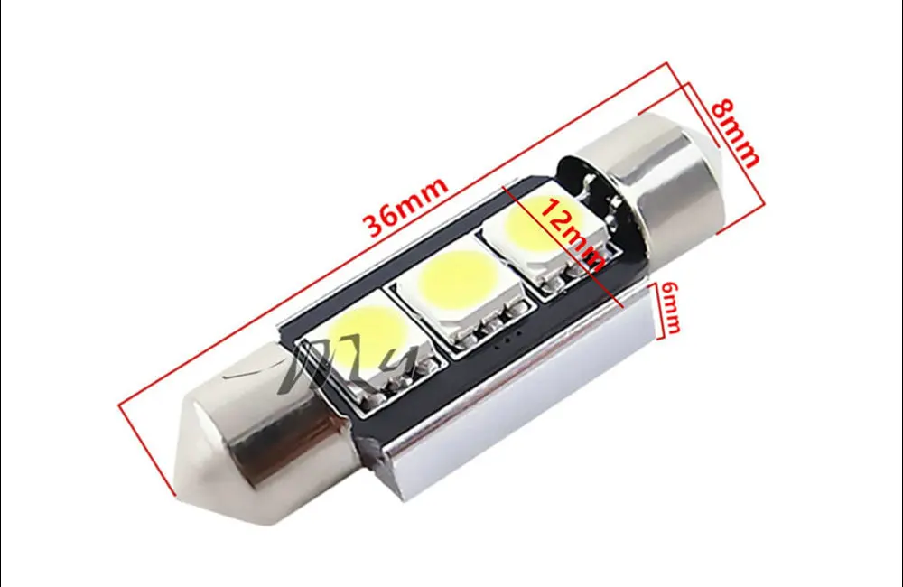 10 шт. 36 мм 39 3 SMD 5050 чисто белая купольная гирлянда CANBUS без ошибок для автомобиля