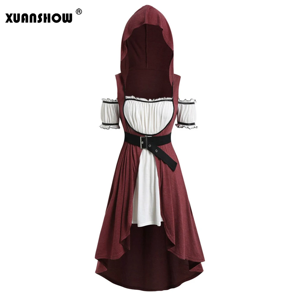 XUANSHOW Robe Ete 2019 Femme с открытыми плечами Лоскутные Женские винтажные толстовки