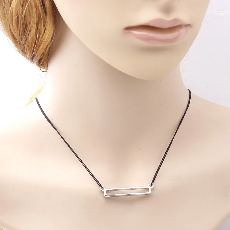 HOUDA 2017 новинка модное геометрическое ожерелье с черной веревкой и подвеской