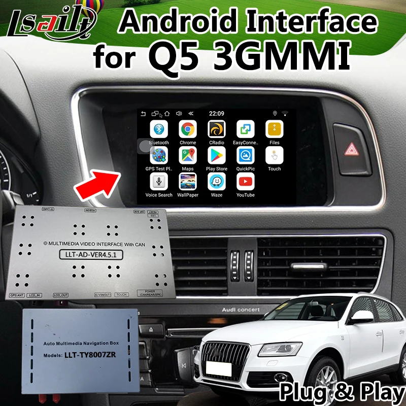 Android 6,0 gps навигация видео интерфейс для AUDI Q5 3g MMI с Mirrorlink, wifi, онлайн-карта, Live Navigation и т. Д