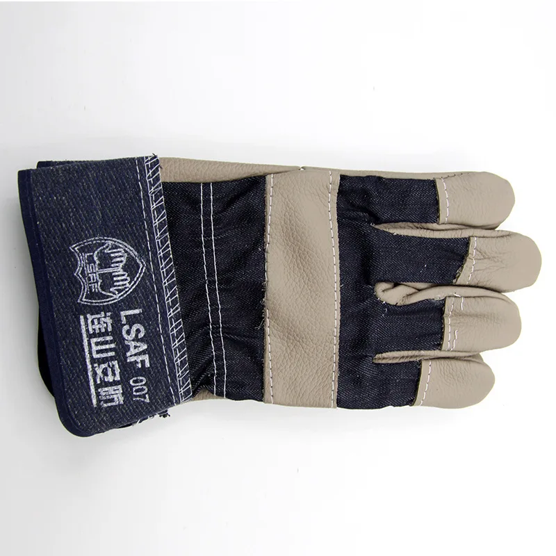 Новинка guantes trabajo Сращивание воловьей кожи 26 см сварочные перчатки узор утолщение механика перчатки 2 двойной/пакет