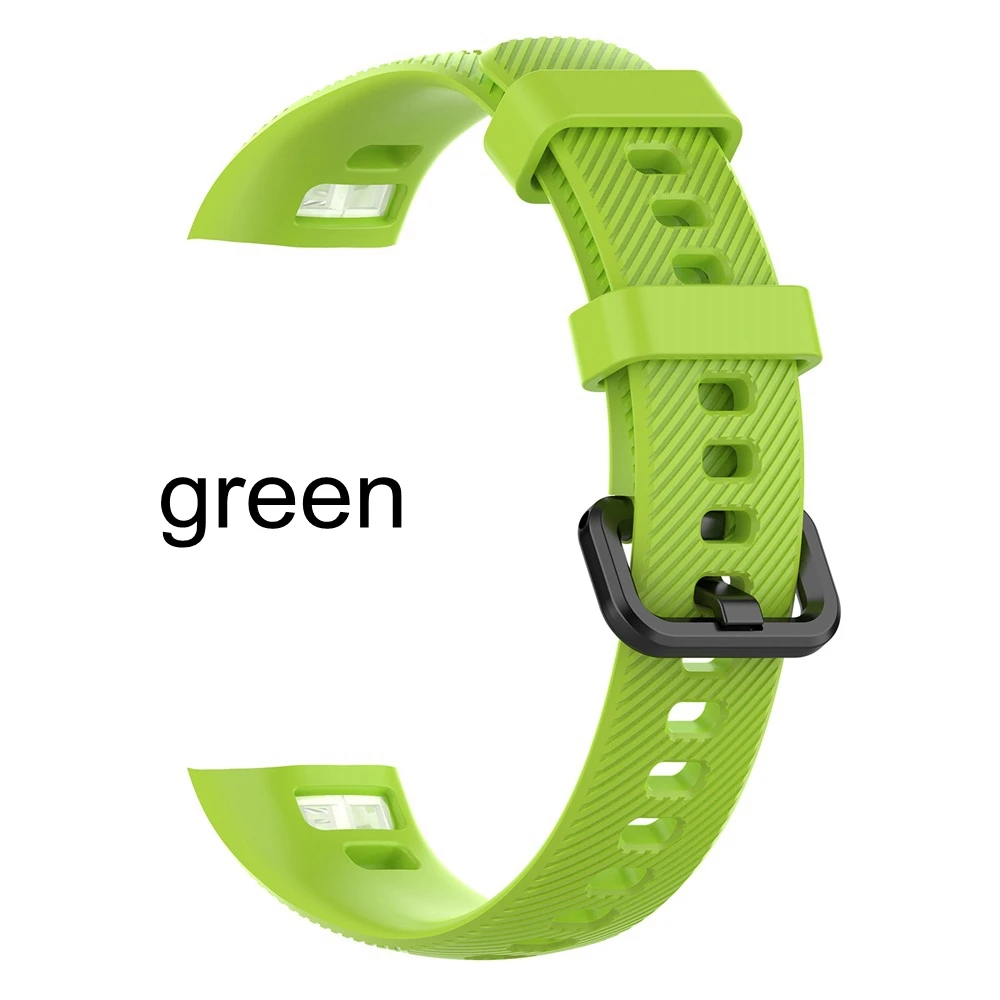 green New Soft Sport Rubber Replacement Wristbands High Quality Quick Release Silicone Bracelet Strap For Huawei Honor Band 4 - Цвет: green