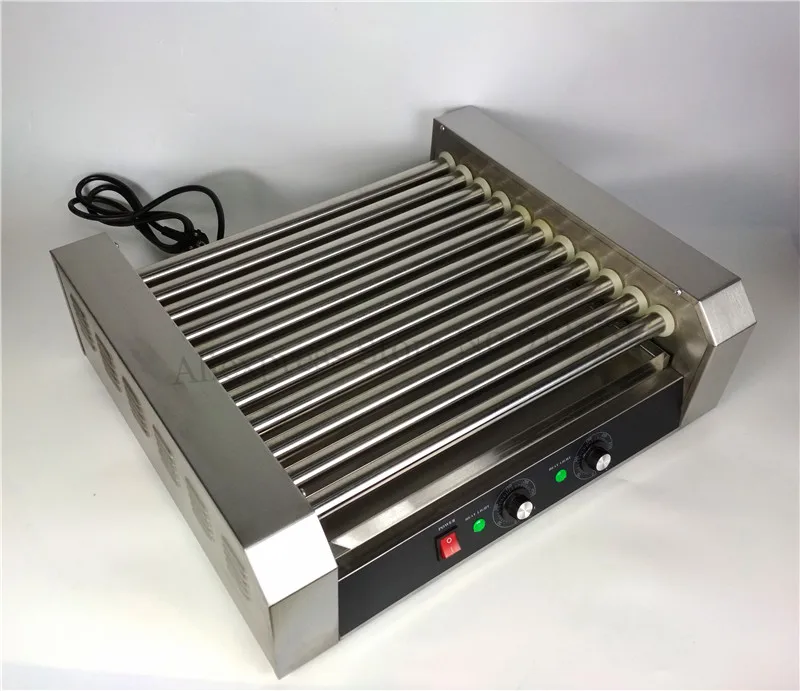 commercial electric hot dog maker warmer 11 rollers grill cooker roasting machine 2200 watt low noise free global shipping