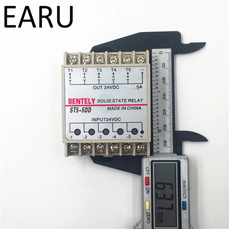 Бесплатная доставка 5DD 5-канальный Din-рейка SSR Quintuplicate пять входных выходов 24VDC