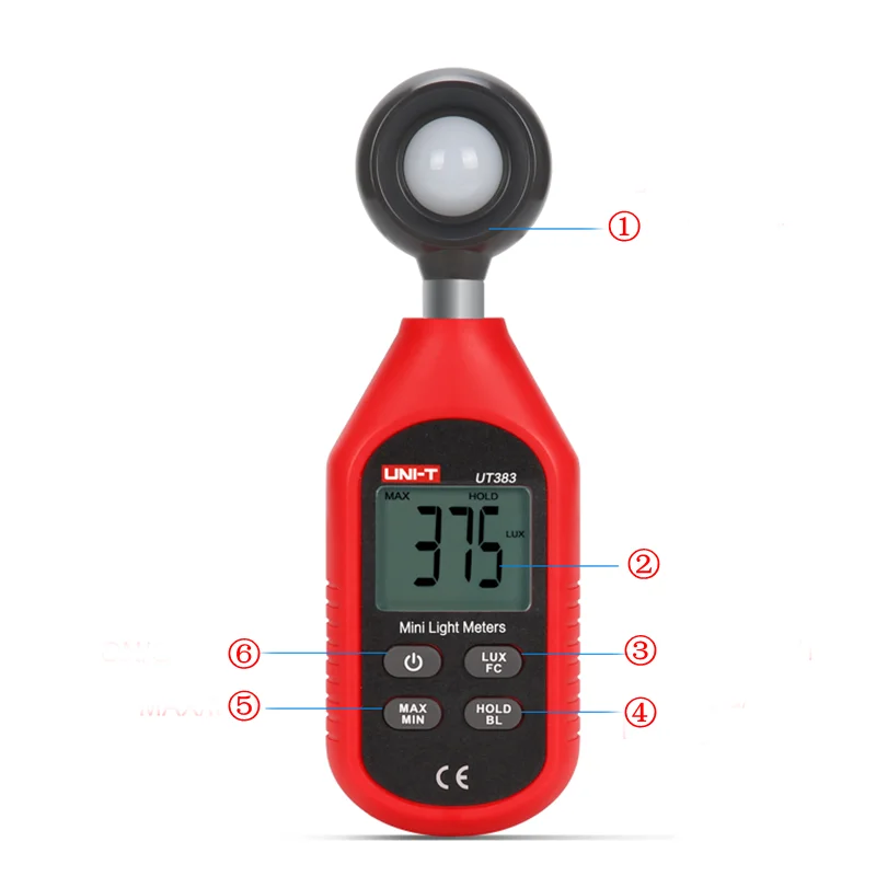 UNI-T UT383 Цифровой Люксметр Light Meter Lux/fc метр люминометр фотометр 200,000 лк