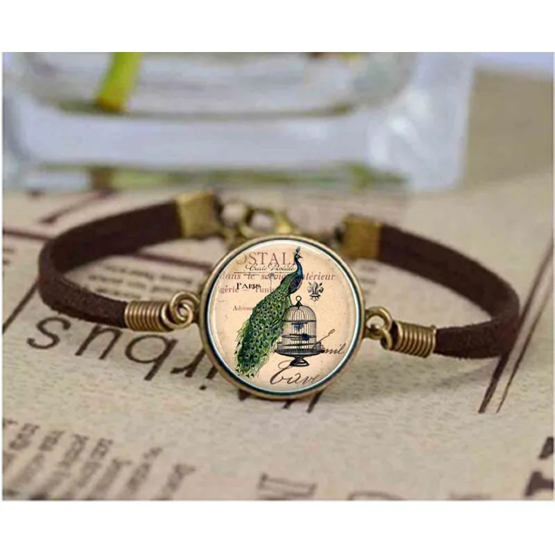 

Peacock bracelet Wearable Bird Jewelry A Plaid Pig Original Bag bracelets Christmas Gift for Women for Men Bangle