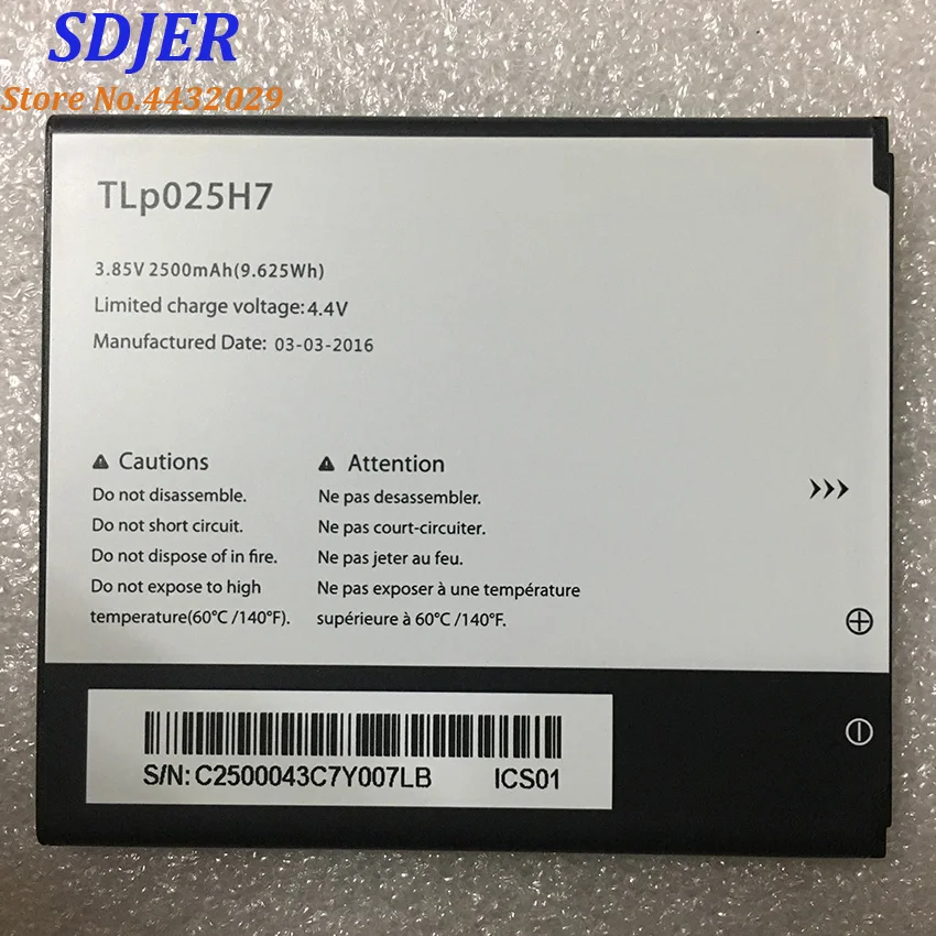 3 85 V 2500 мА/ч TLp025H1 & TLp025H7 для Alcatel OneTouch Idol 4 OT 5051X 5051D Батарея|Аккумуляторы мобильных