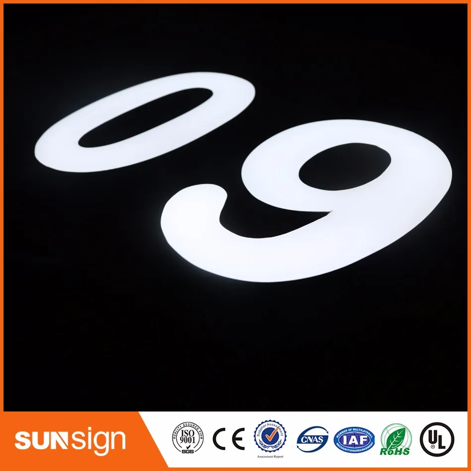 H 35cm 3d led channel letter stainless steel side acrylic front lit led channel letter