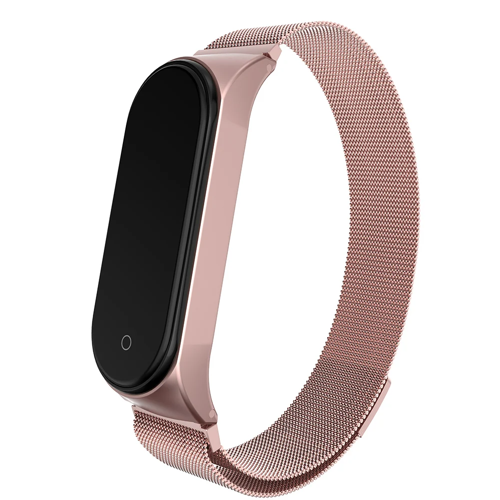 Ремешок для смарт-часов Xiaomi Mi Band 3/4 кожаный браслет с магнитной застежкой